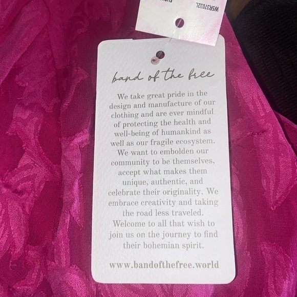 NWT Band of the Free Gypsy Jewel Fuchsia Ruffle Peplum Flowy Mini Dress Size L - Picture 6 of 9